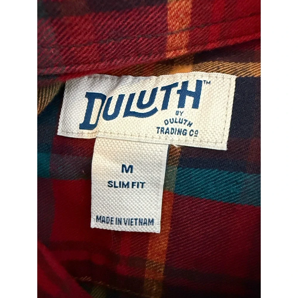 Lot‎ of 3 Duluth Trading Men's Trim Fit Plaid Flannel Shirts Size Medium EUC